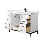 Amici Single Bath Vanity in White with White Quartz Top