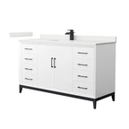 Amici Single Bath Vanity in White with White Quartz Top