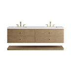 Allamari 72" Double Vanity, Dune Mist w/ Single Hole 3 CM White Zeus Silestone Top