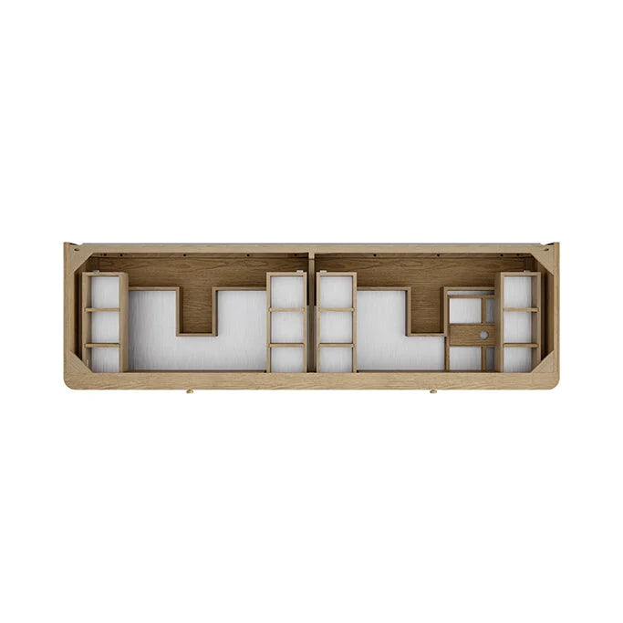 Allamari 72" Double Vanity, Dune Mist w/ Single Hole 3 CM White Zeus Silestone Top