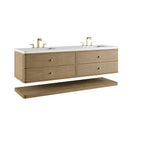 Allamari 72" Double Vanity, Dune Mist w/ Single Hole 3 CM White Zeus Silestone Top