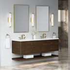 Allamari 72" Double Vanity, Sable w/ Single Hole 3 CM White Zeus Silestone Top