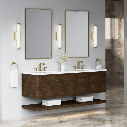 Allamari 72" Double Vanity, Sable w/ Single Hole 3 CM White Zeus Silestone Top
