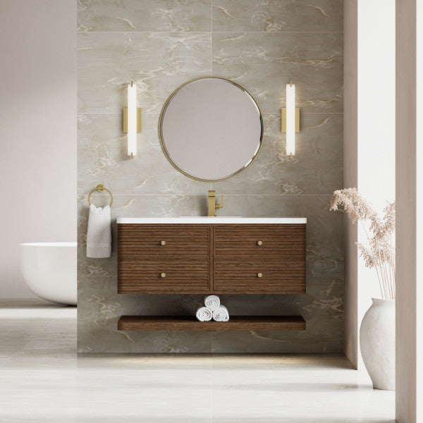 Allamari 48" Single Vanity, Sable w/ Single Hole 3 CM White Zeus Silestone Top