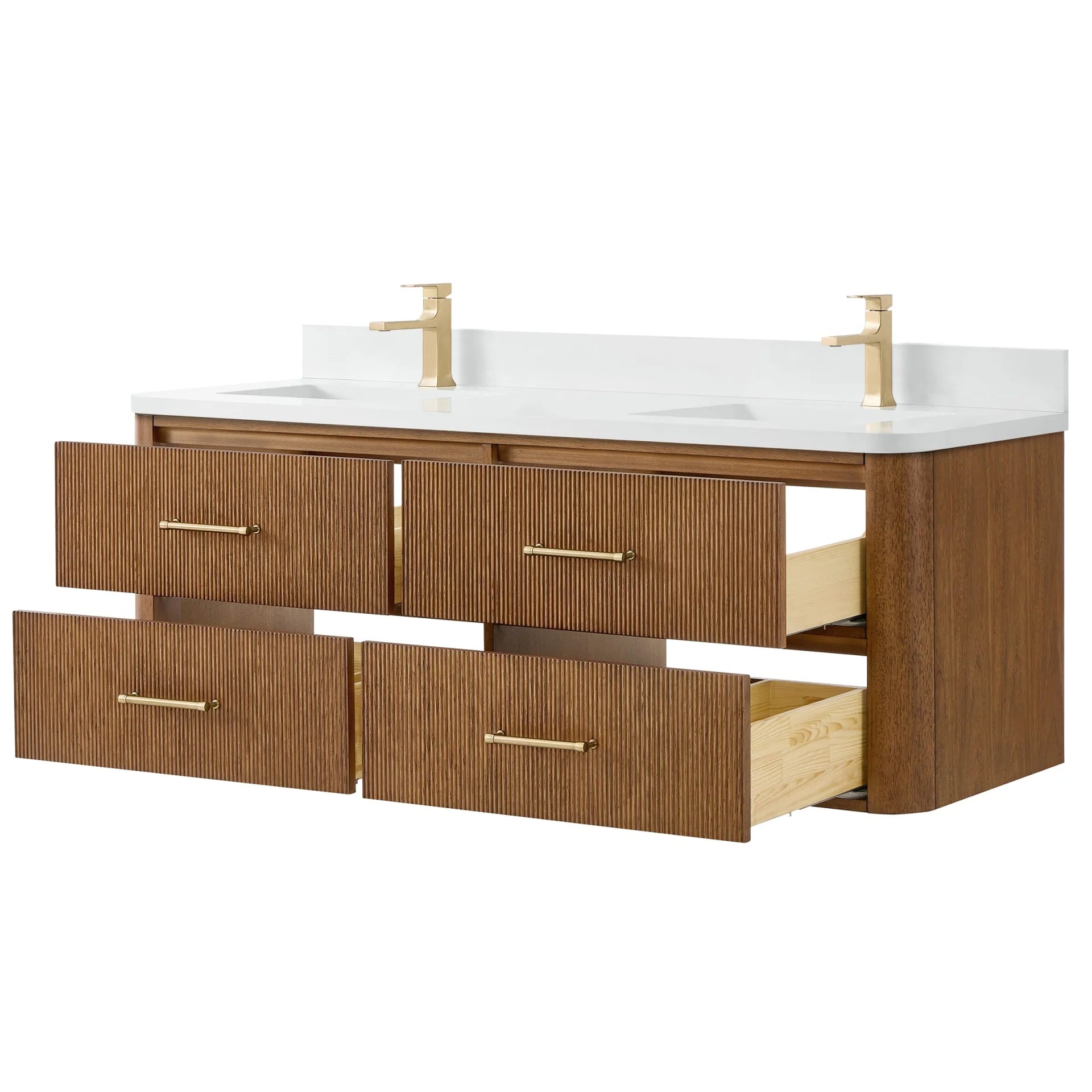 Francesca WM Wall Mounted Bathroom Vanity with Double Sink Single hole Faucet