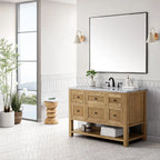 Breckenridge 48" Single Vanity, Light Natural Oak w/ 3 CM White Zeus Top