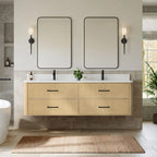 Francesca WM Wall Mounted Bathroom Vanity with Double Sink Single hole Faucet
