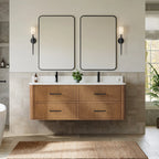 Francesca WM Wall Mounted Bathroom Vanity with Double Sink Single hole Faucet