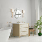 Celeste Single Vanity, Sunwashed Oak with Embossed Shagreen w/ 3 CM White Zeus Silestone Top