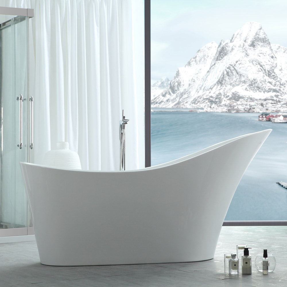 Conner 67 Inch Acrylic Contemporary Slipper Tub - No Faucet Drillings