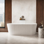 Elowen 67-Inch Acrylic Partial Fluted Soaking Bathtub