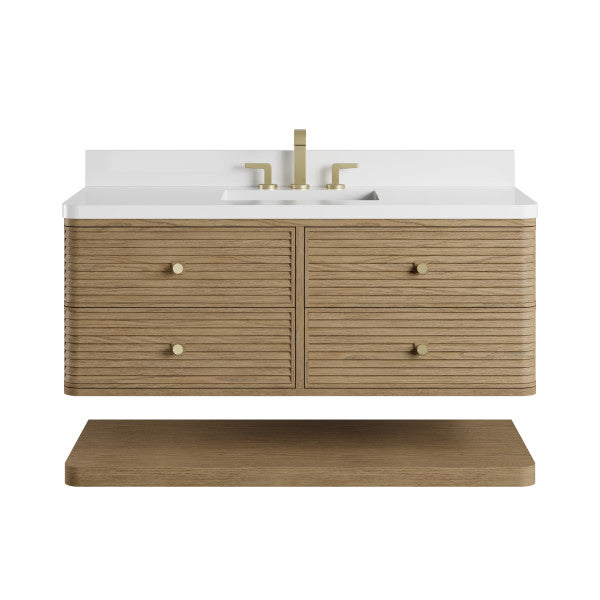 Allamari 48" Single Vanity, Dune Mist w/ 3 CM White Zeus Silestone Top