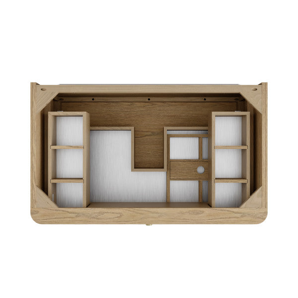 Allamari 36" Single Vanity, Dune Mist w/ Single Hole 3 CM White Zeus Silestone Top
