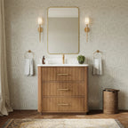 Francesca Bathroom Vanity with Countertop Single Sink Single hole Faucet Setup