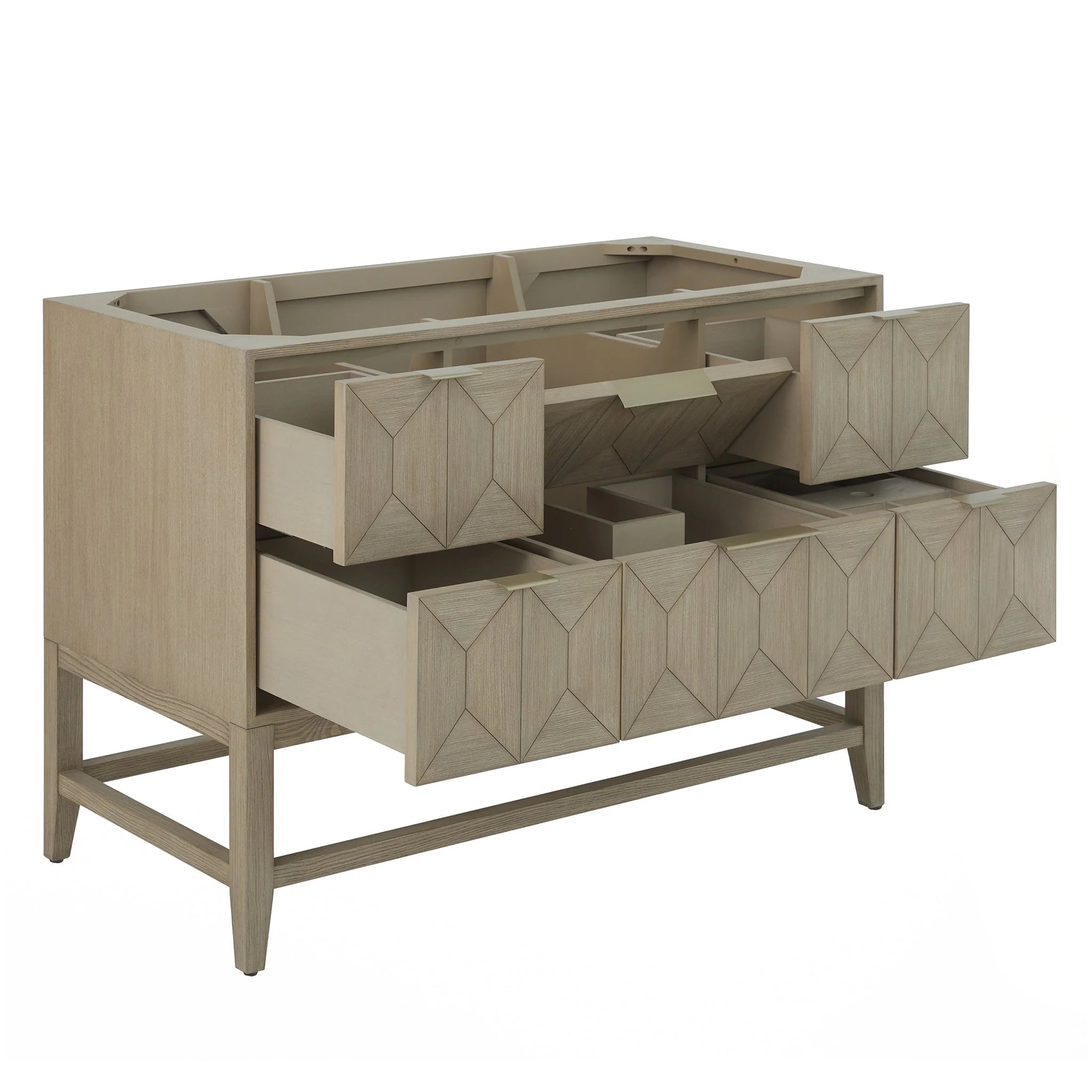 Emmeline Single Vanity, Pebble Oak w/ 3 CM White Zeus Top