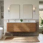 Francesca WM Wall Mounted Bathroom Vanity with Double Sink Single hole Faucet