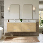 Francesca WM Wall Mounted Bathroom Vanity with Double Sink Single hole Faucet