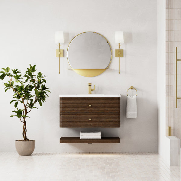 Allamari 36" Single Vanity, Sable w/ Single Hole 3 CM White Zeus Silestone Top