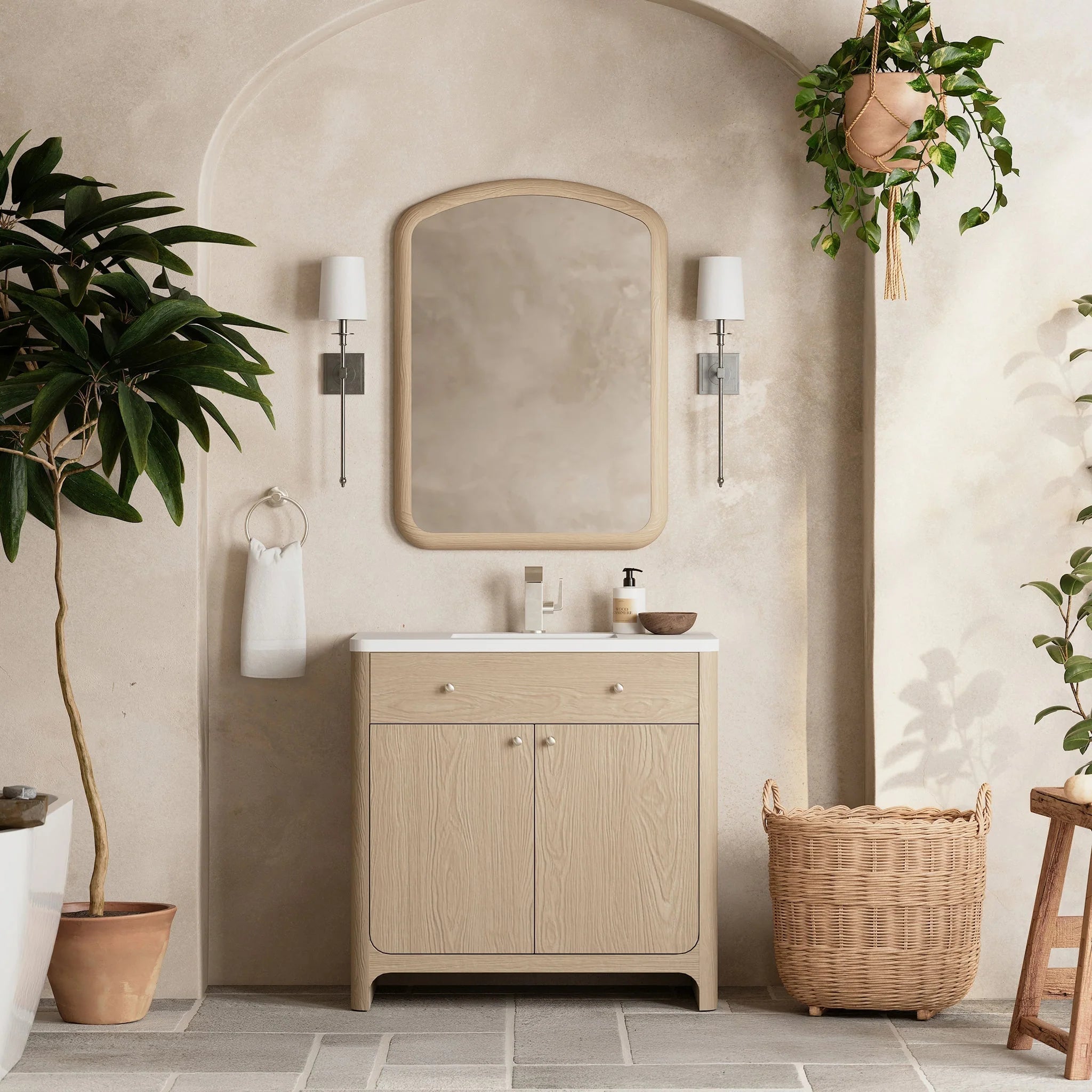 Gracyn Single Vanity, w/ 3 CM White Zeus Quartz Top