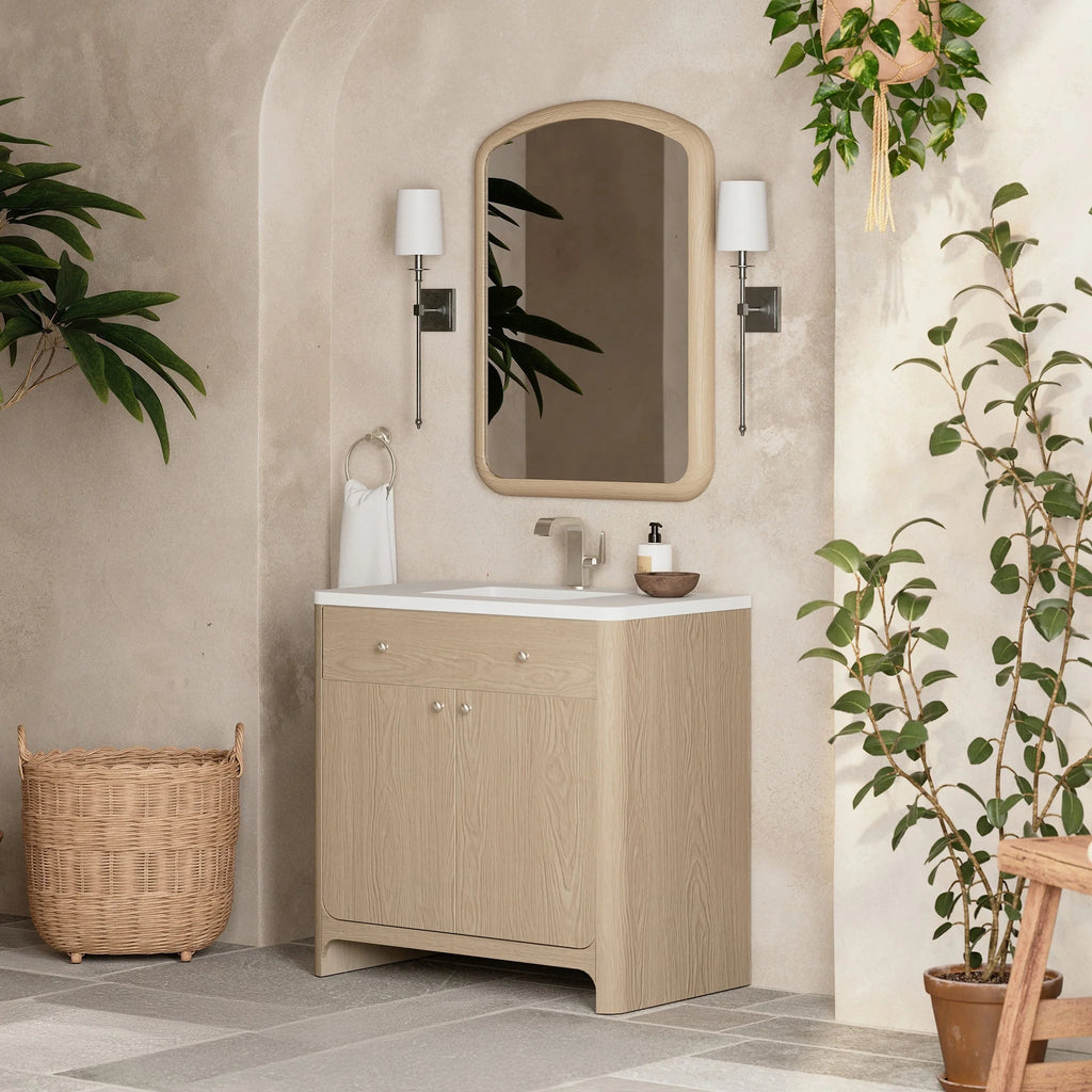 Gracyn Single Vanity, w/ 3 CM White Zeus Quartz Top