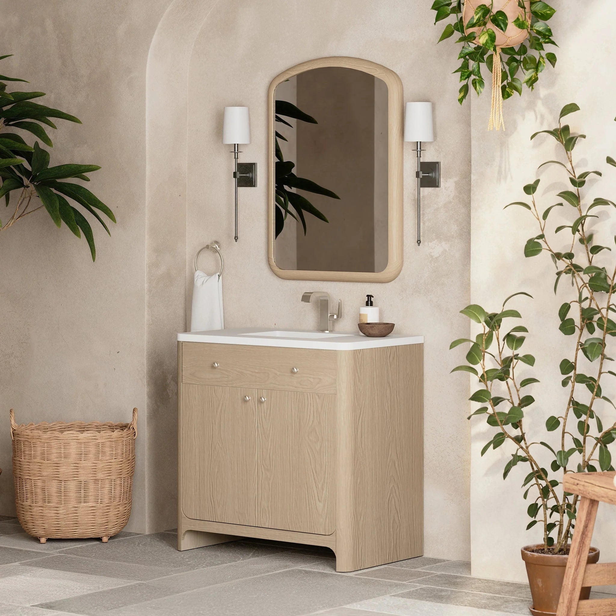 Gracyn Single Vanity, w/ 3 CM White Zeus Quartz Top