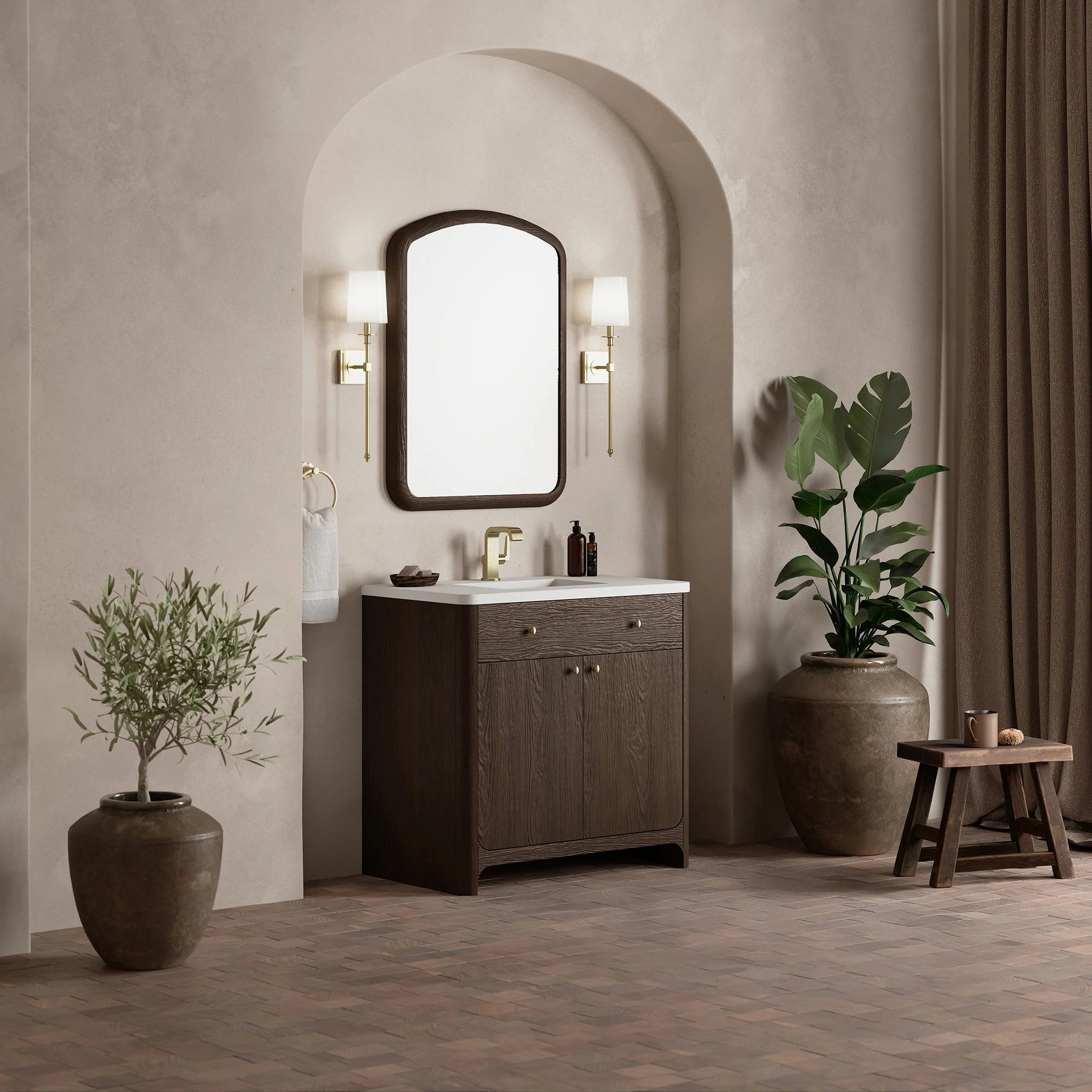 Gracyn Single Vanity, w/ 3 CM White Zeus Quartz Top