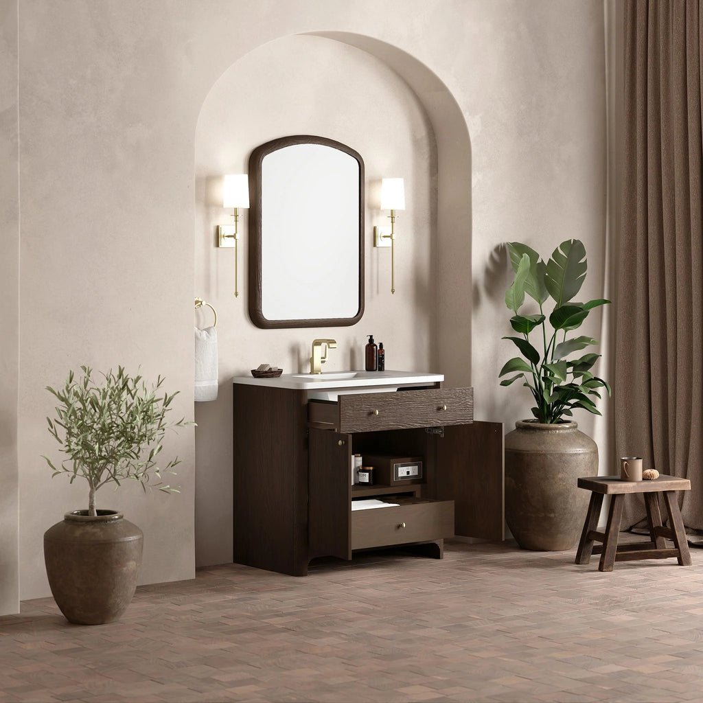 Gracyn Single Vanity, w/ 3 CM White Zeus Quartz Top
