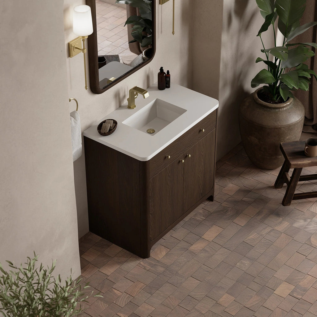 Gracyn Single Vanity, w/ 3 CM White Zeus Quartz Top