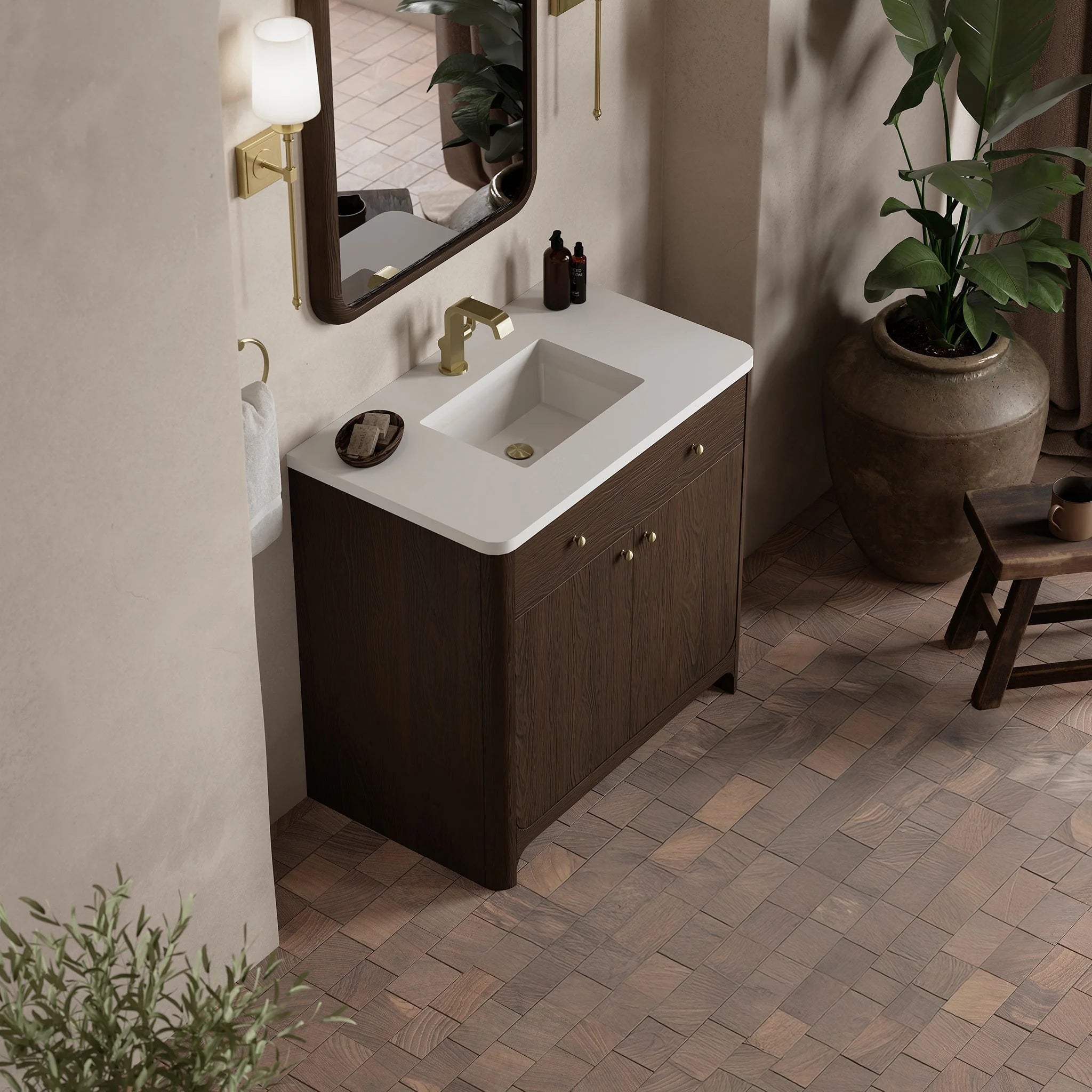 Gracyn Single Vanity, w/ 3 CM White Zeus Quartz Top
