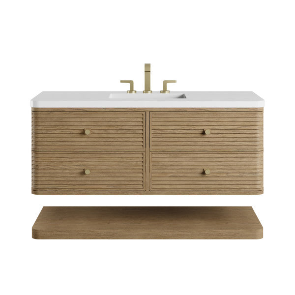 Allamari 48" Single Vanity, Dune Mist w/ 3 CM White Zeus Silestone Top