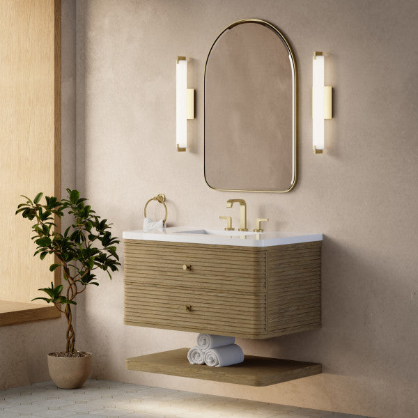 Allamari 36" Single Vanity, Dune Mist w/ Single Hole 3 CM White Zeus Silestone Top