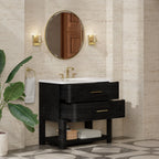 Lucian Single Vanity, 3 CM White Zeus Silestone Widespread Top