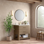 Lucian Single Vanity, 3 CM White Zeus Silestone Widespread Top