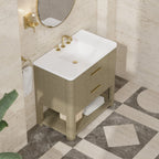 Lucian Single Vanity, 3 CM White Zeus Silestone Widespread Top