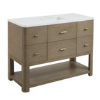 Lucian Single Vanity, 3 CM White Zeus Silestone Widespread Top