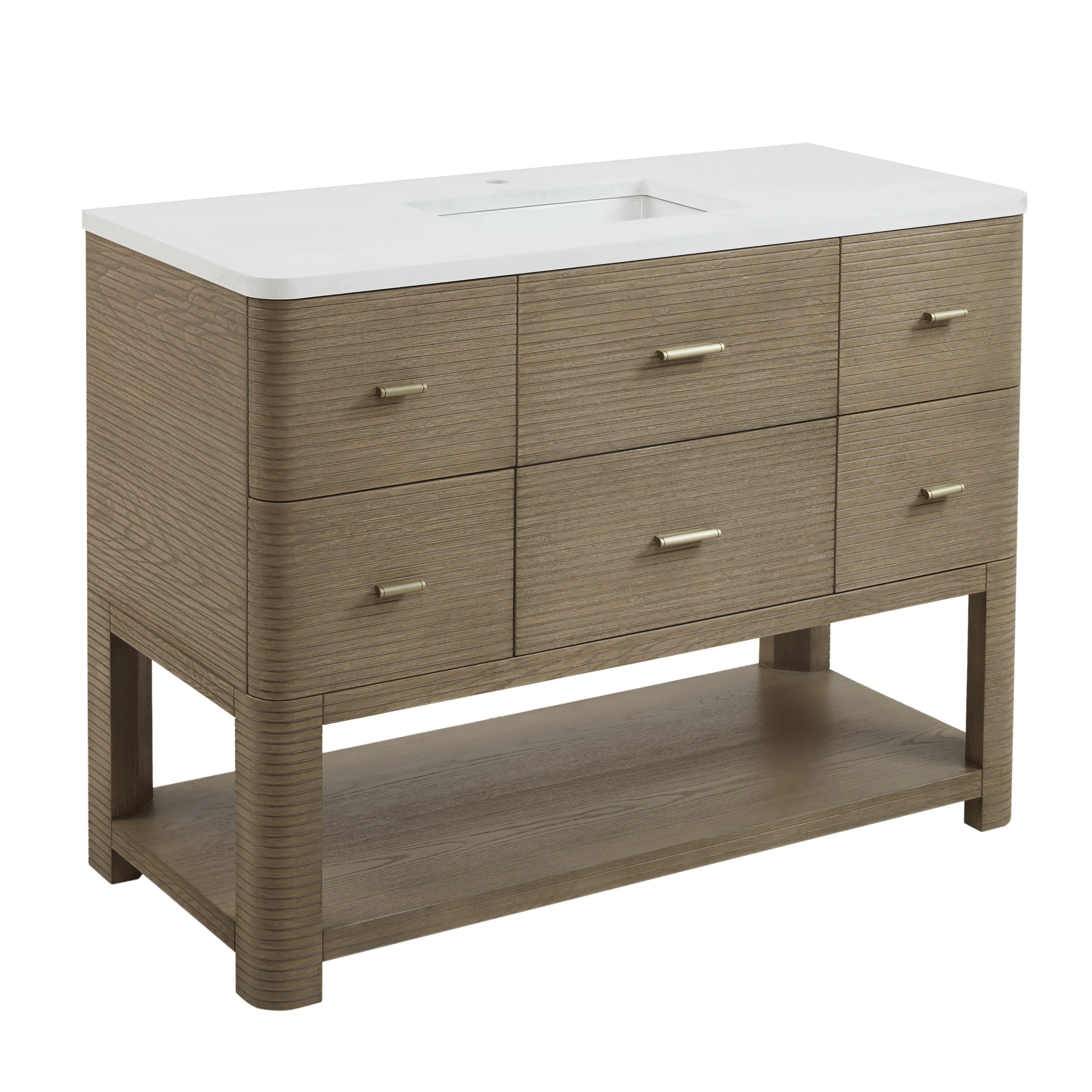 Lucian Single Vanity, 3 CM White Zeus Silestone Widespread Top