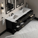 Lucian 72" Double Vanity, w/ 3 CM White Zeus Silestone Top