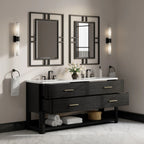 Lucian 72" Double Vanity, w/ 3 CM White Zeus Silestone Top