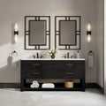 Lucian 72" Double Vanity, w/ 3 CM White Zeus Silestone Top