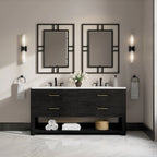 Lucian 72" Double Vanity, w/ 3 CM White Zeus Silestone Top