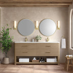 Lucian 72" Double Vanity, w/ 3 CM White Zeus Silestone Top