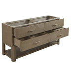 Lucian 72" Double Vanity, w/ 3 CM White Zeus Silestone Top