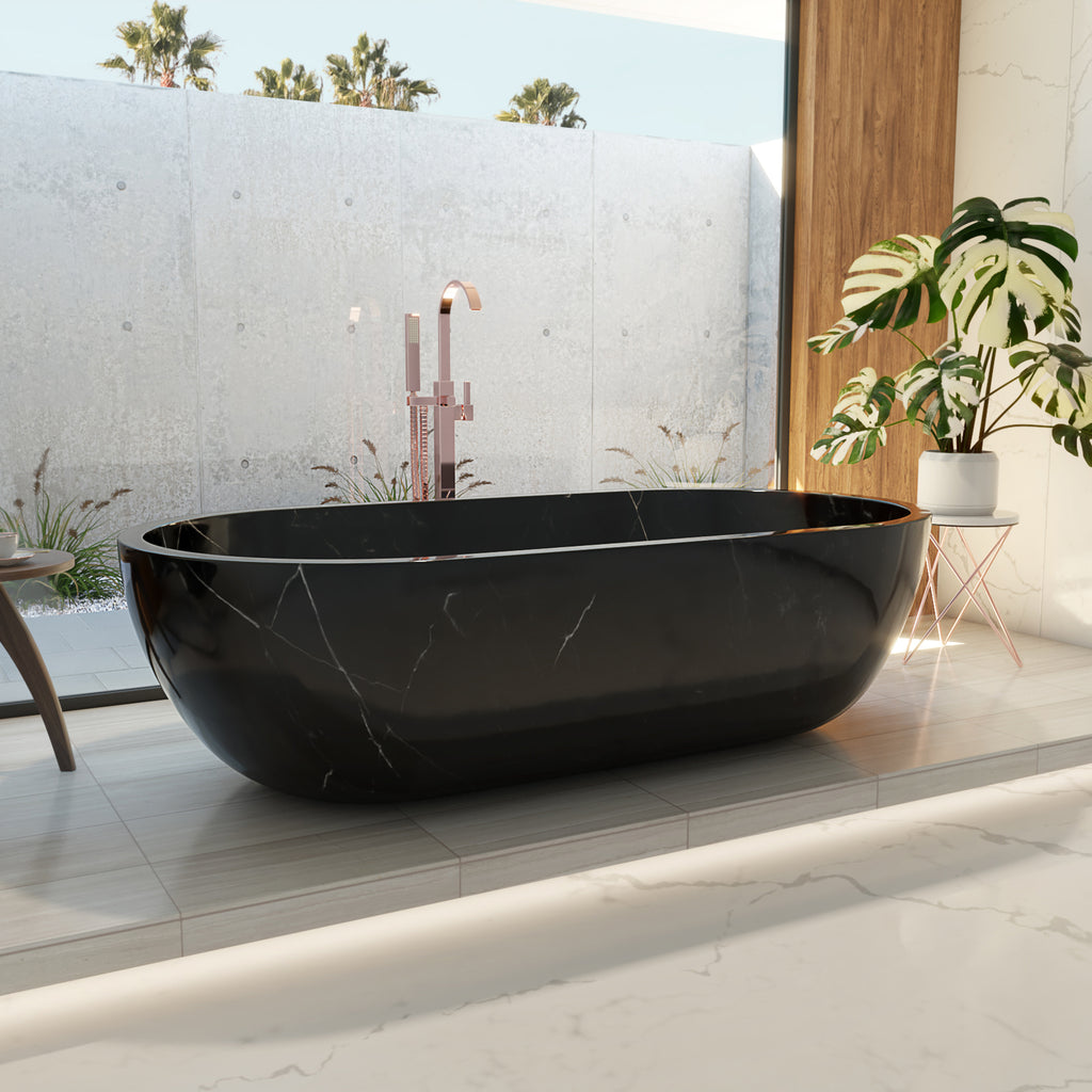 Monte Carlo 75 Inch Double Ended Marble Stone Tub