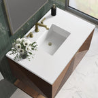 Marcello Single Vanity, Chestnut w/ 3 CM White Zeus Top
