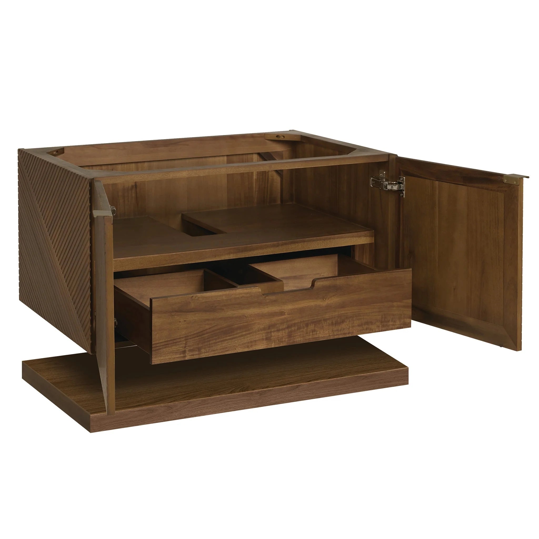 Marcello Single Vanity, Chestnut w/ 3 CM White Zeus Top