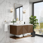 Marcello Single Vanity, Chestnut w/ 3 CM White Zeus Top