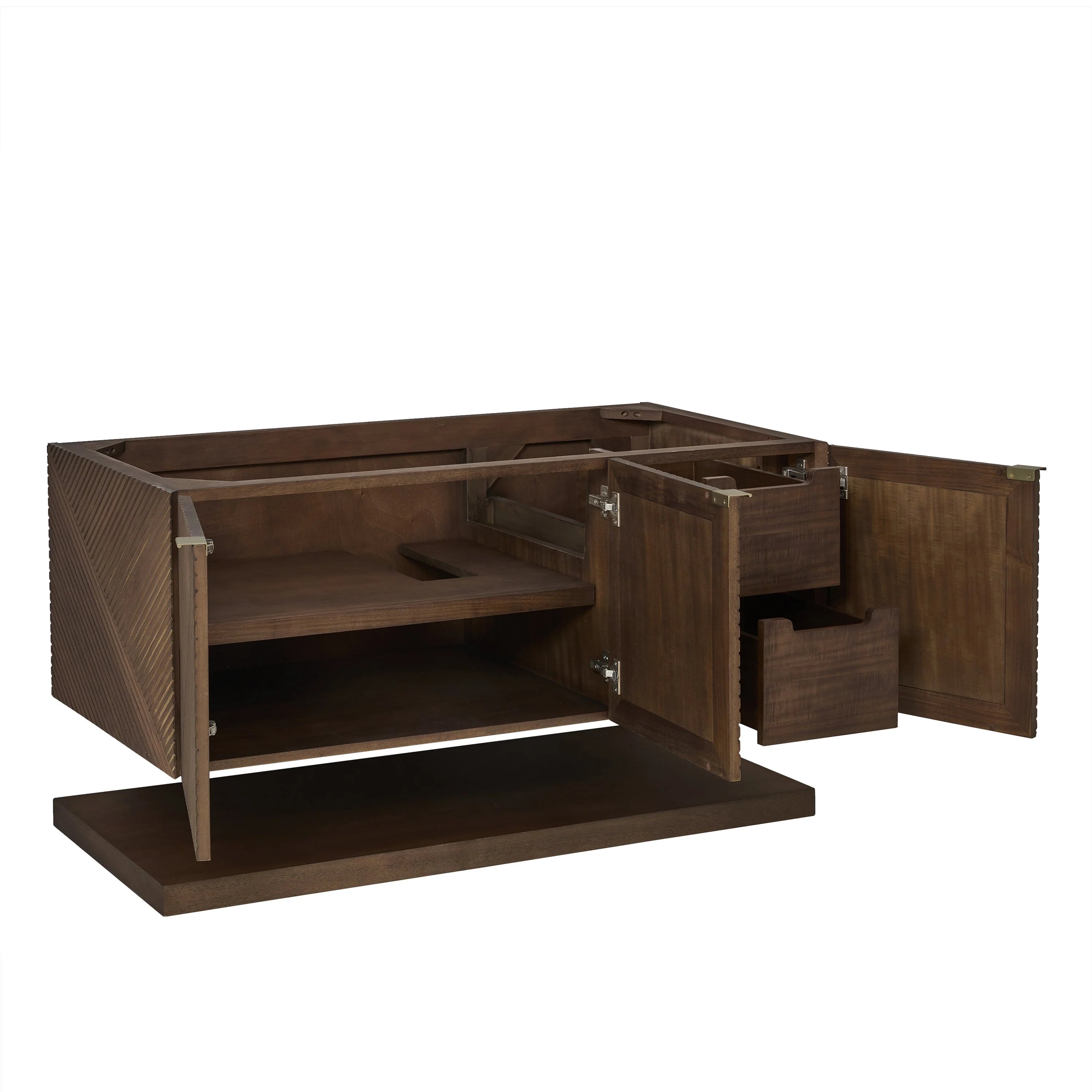 Marcello Single Vanity, Chestnut w/ 3 CM White Zeus Top