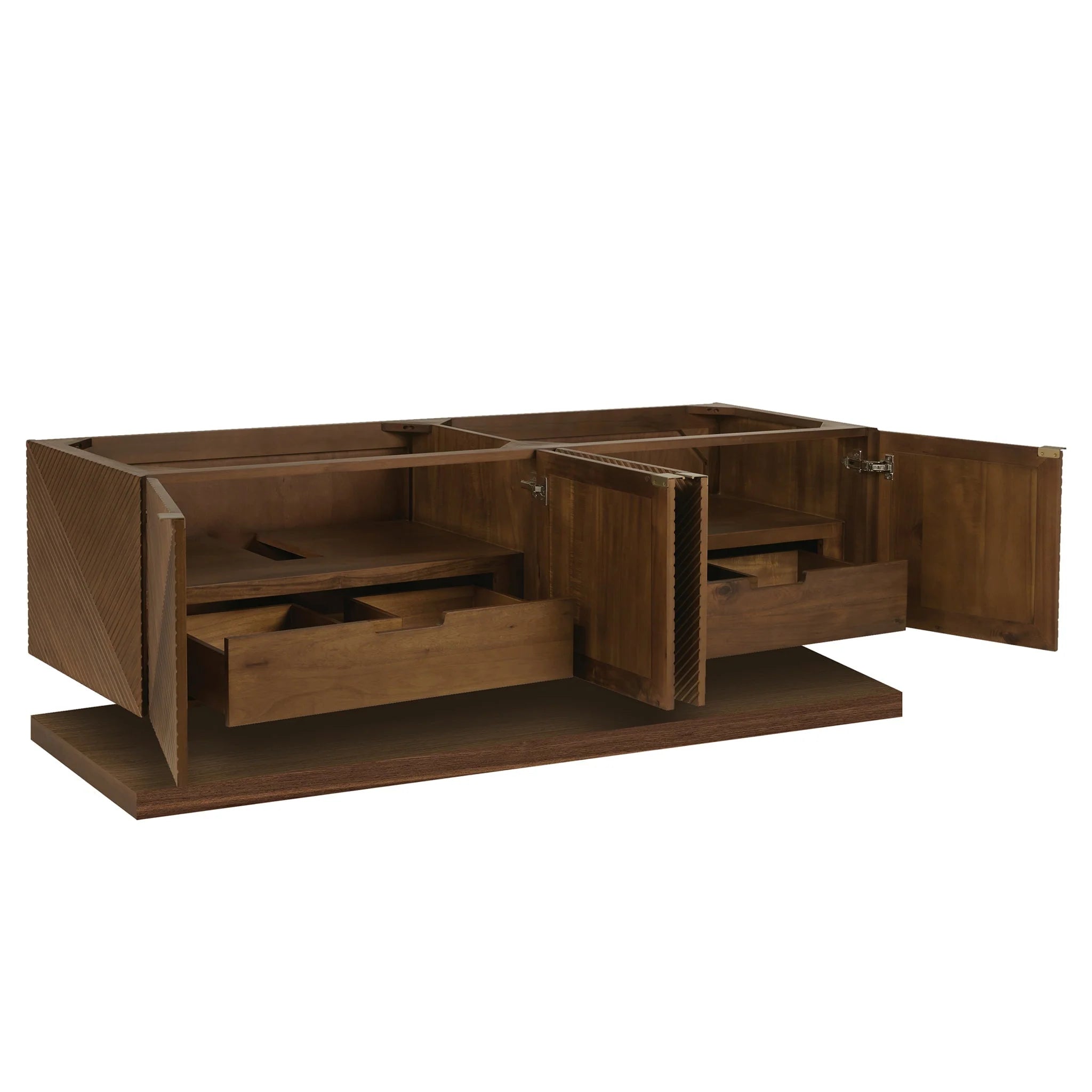 Marcello 72" Double Vanity, Chestnut w/ 3 CM White Zeus Top