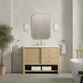 Marigot 48" Single Vanity, Sunwashed Oak w/ 3 CM White Zeus Silestone Top