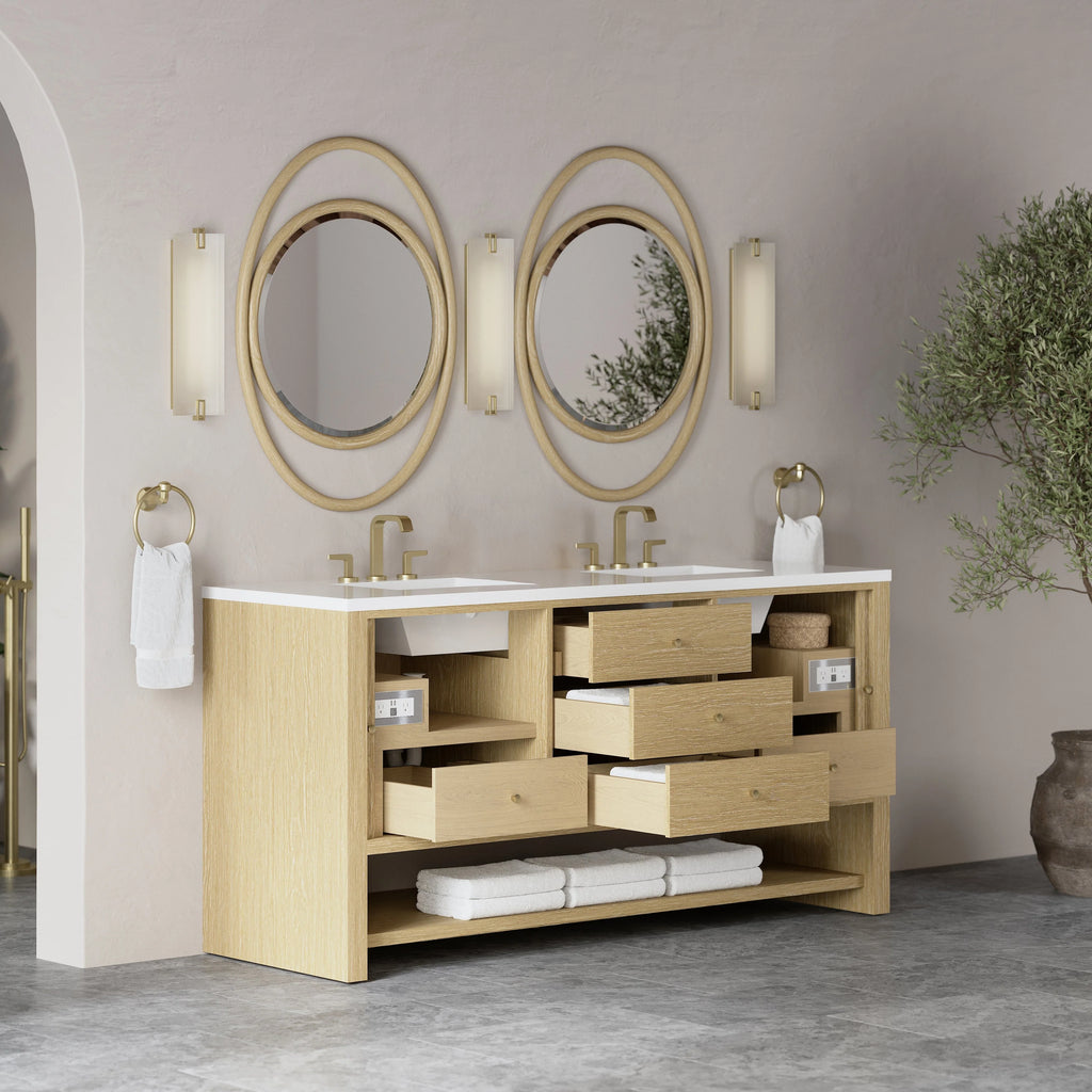 Marigot 72" Double Vanity in Sunwashed Oak